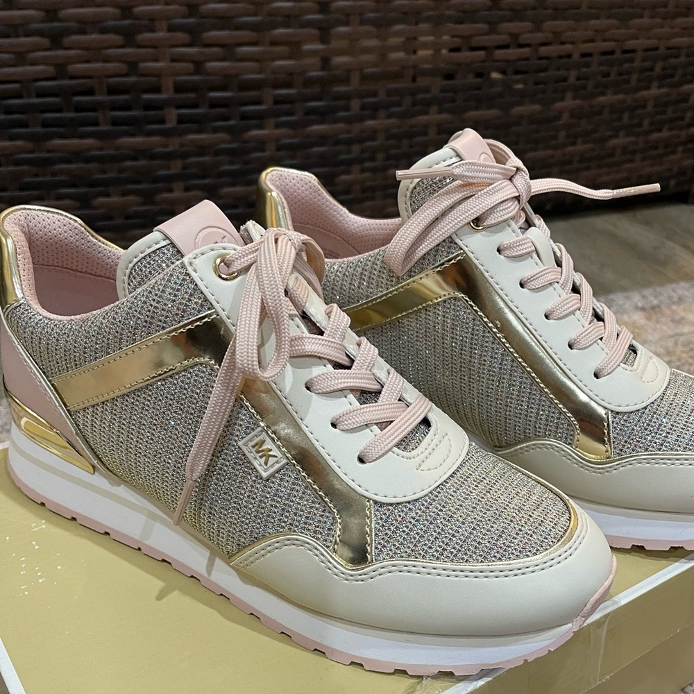 Michael Kors Women's Pink and Gold Sneakers